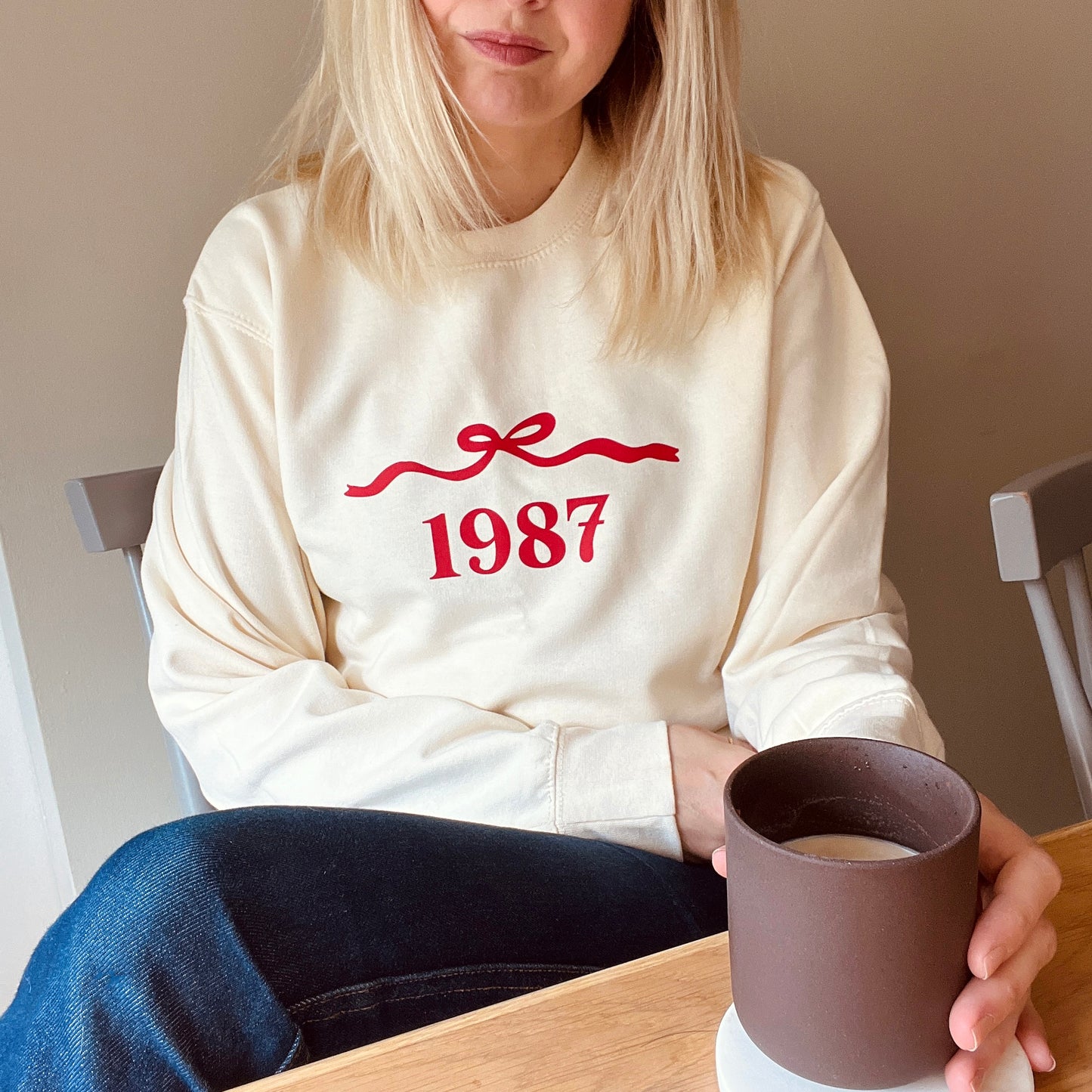 Personalised Christmas Bow and Year Sweatshirt, Jumper.