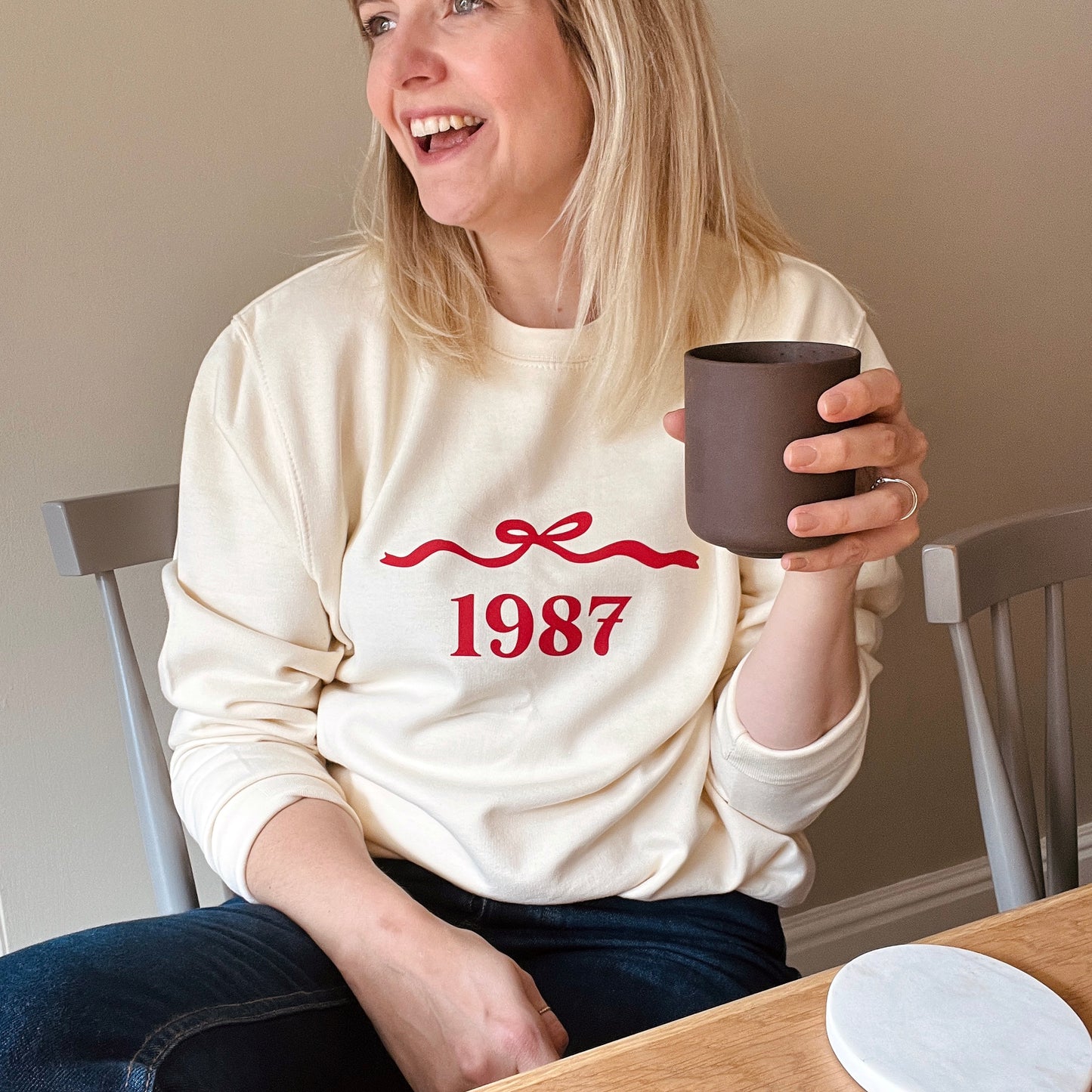 Personalised Christmas Bow and Year Sweatshirt, Jumper.