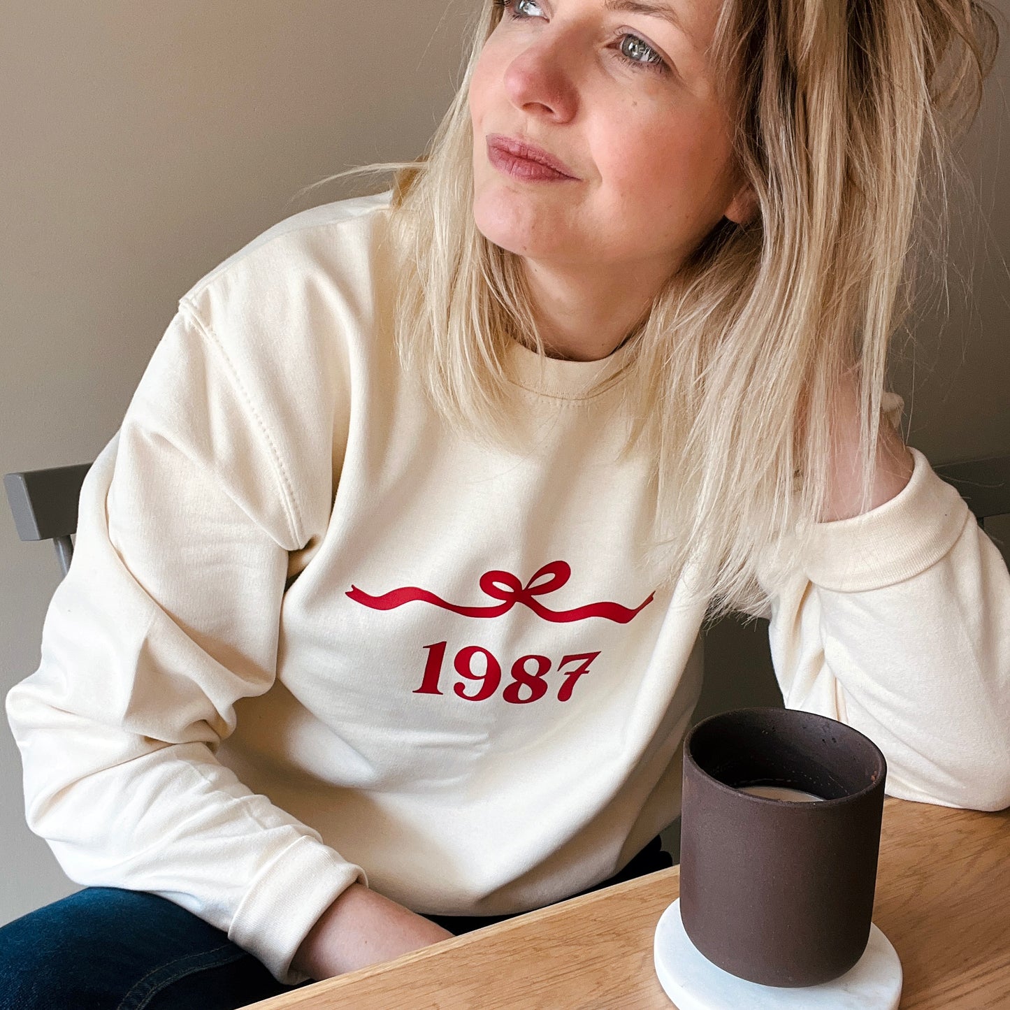 Personalised Christmas Bow and Year Sweatshirt, Jumper.