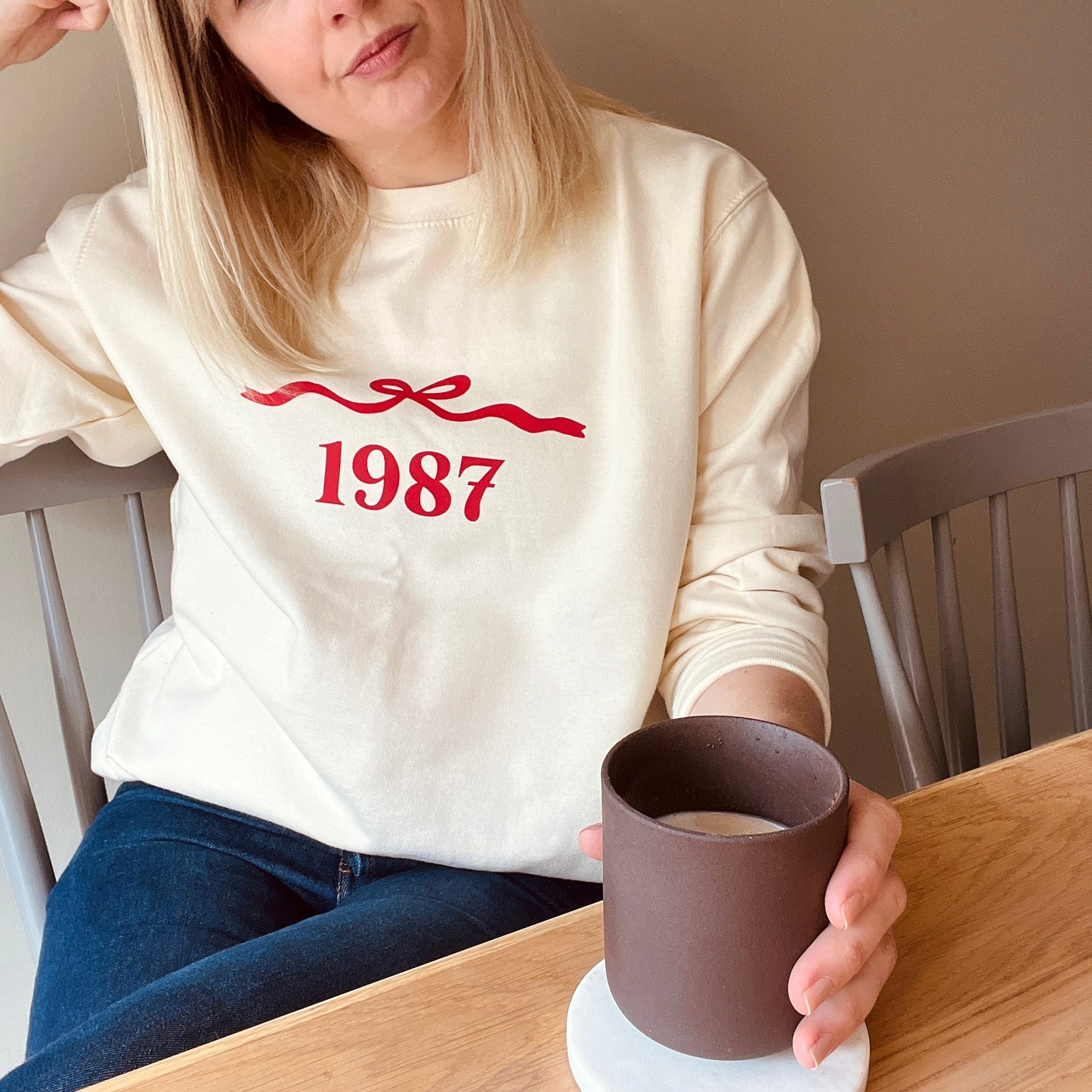 Personalised Christmas Bow and Year Sweatshirt, Jumper.