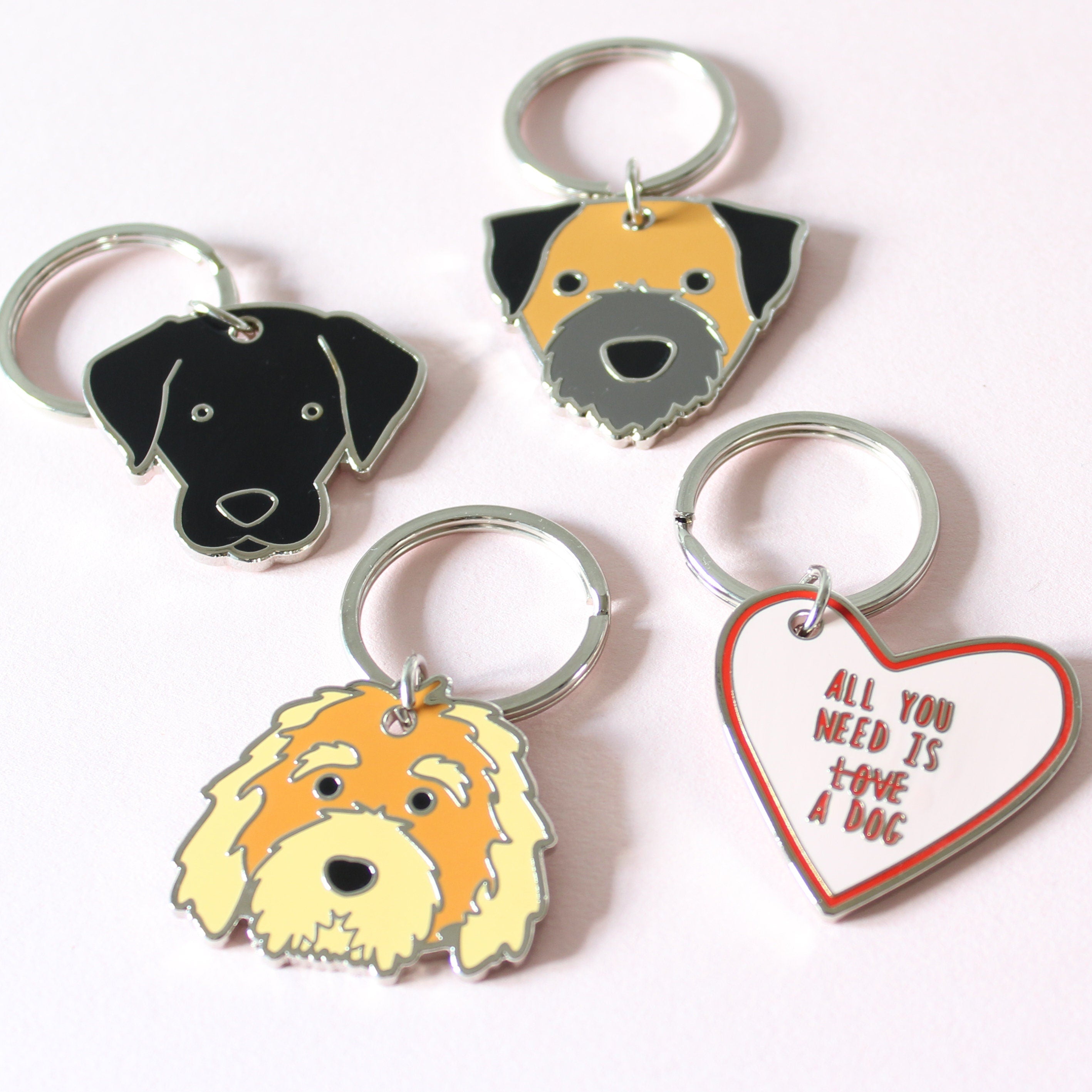 Metal Dog Key Rings heather alstead design